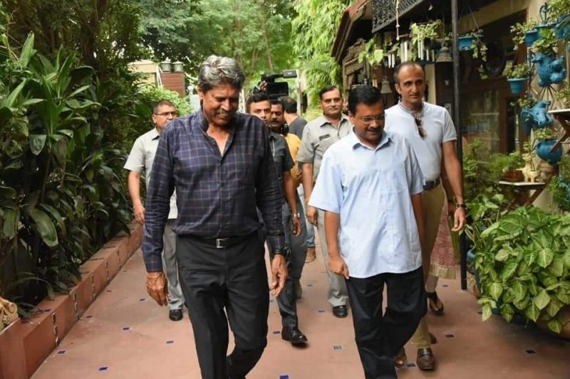 kapil dev meets arvind kejriwal