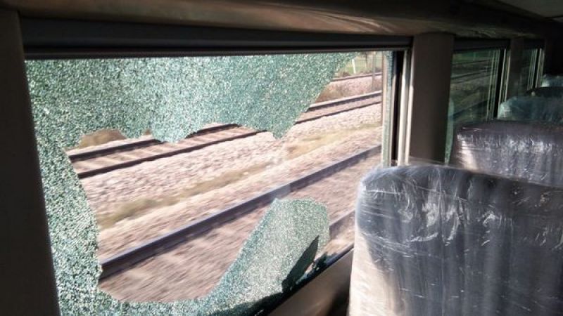 Train ‘T-18’ vandals shatter window pane
