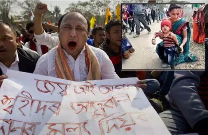 Assam police remove 3 years old child jacket 