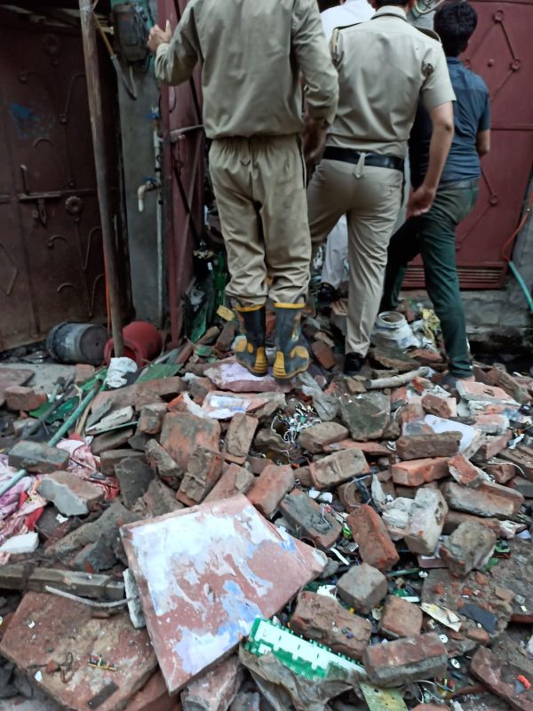 A two-storied building collapsed in Delhi