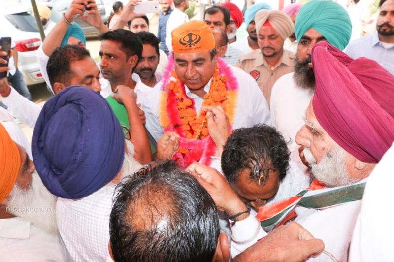 Captain Sandeep Singh Sandhu during election campaign