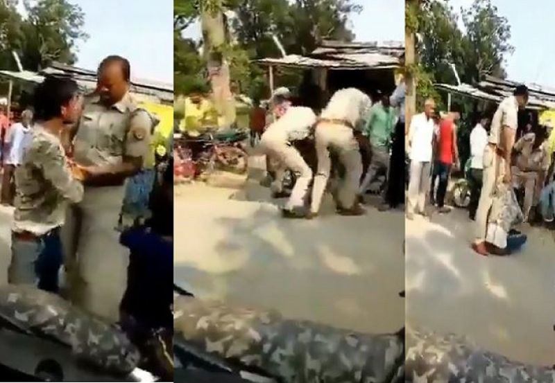 Siddharthnagar : UP Police thrashes man, Suspended After Viral Video 