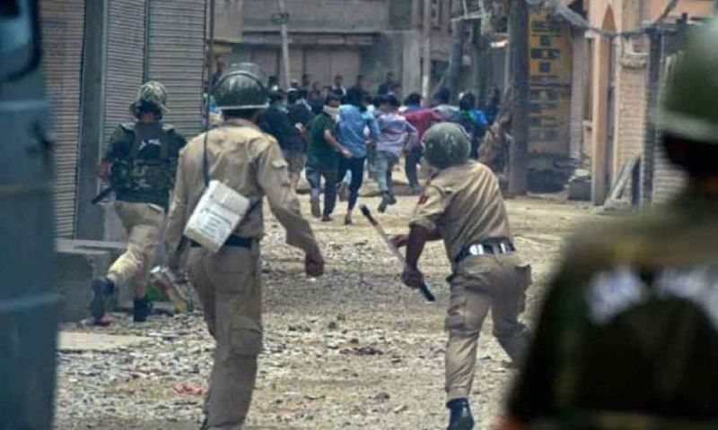 Clashes between youth and security forces in Jammu Kashmir