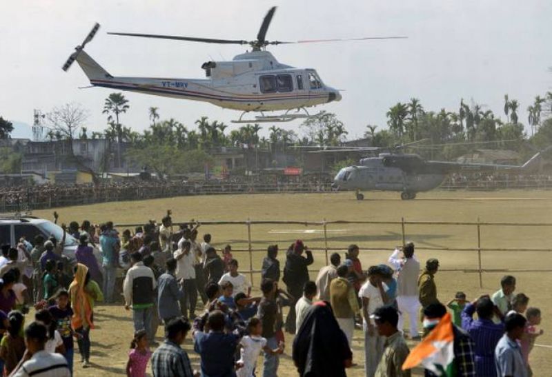When the helicopter took off without BJP leader