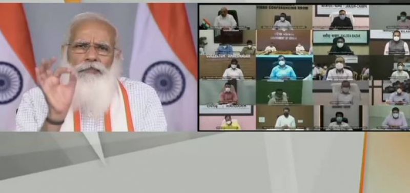 Narendra Modi interacts with district officials on Covid19 situation