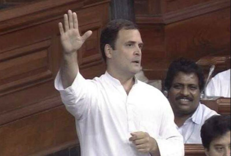 Rahul Gandhi hugs PM Modi