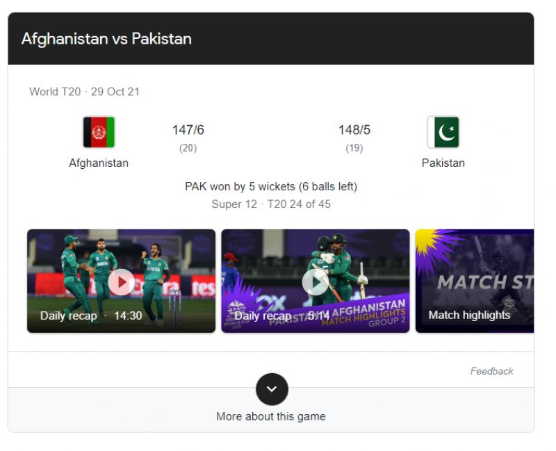 Pak Vs Afg