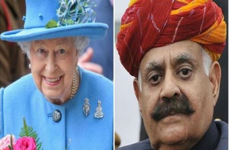 Britain Queen with VP Singh Badnore