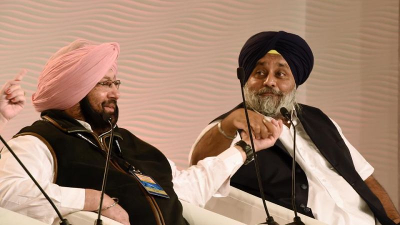 Capt. Amrinder Singh and Sukhbir Singh Badal 
