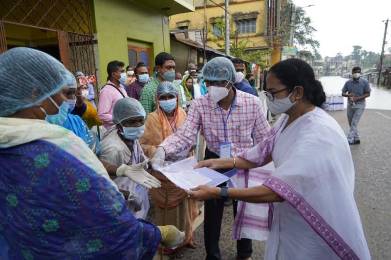 Mamata Banerjee visits flood-affected areas