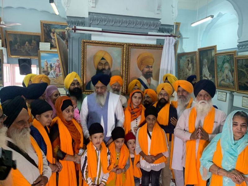 Portraits of Shaheed Bhai Mahinga Singh and Bhai Avtar Singh adorned in Central Sikh Museum