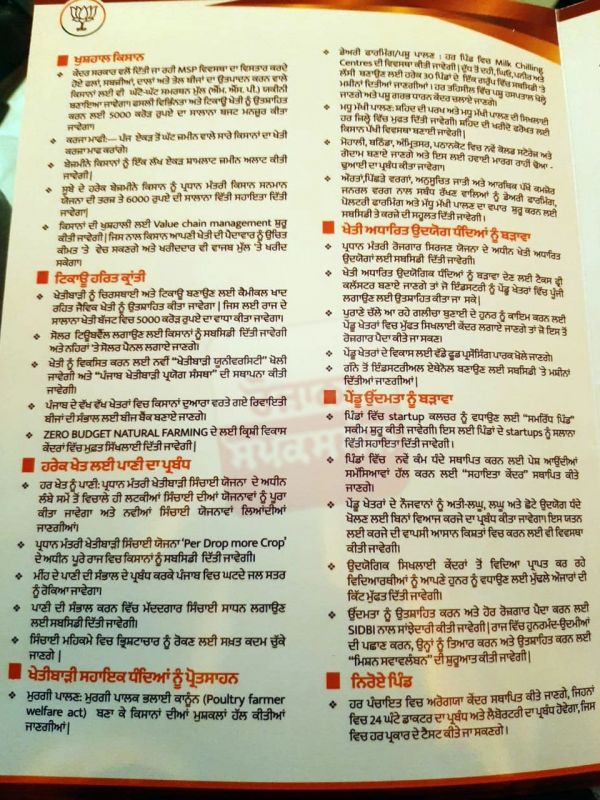 BJP alliance issues 11-point resolution for rural areas