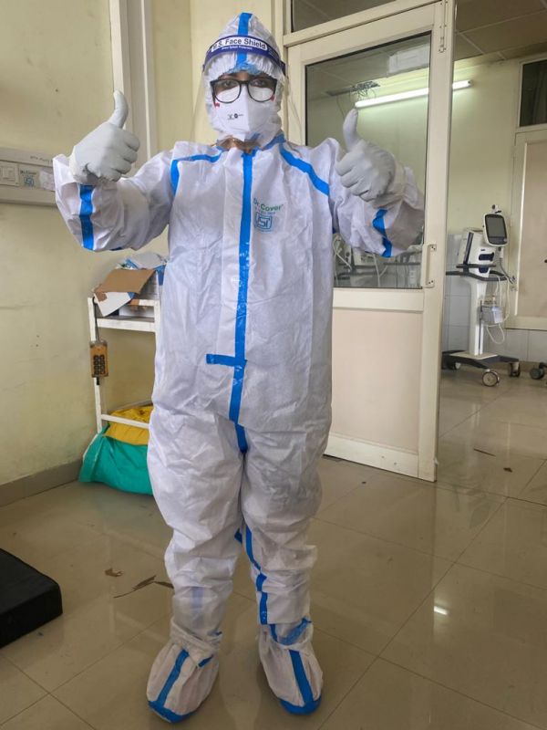 Wearing PPE kits officers inspect Covid ward at Rajindra hospital Patiala