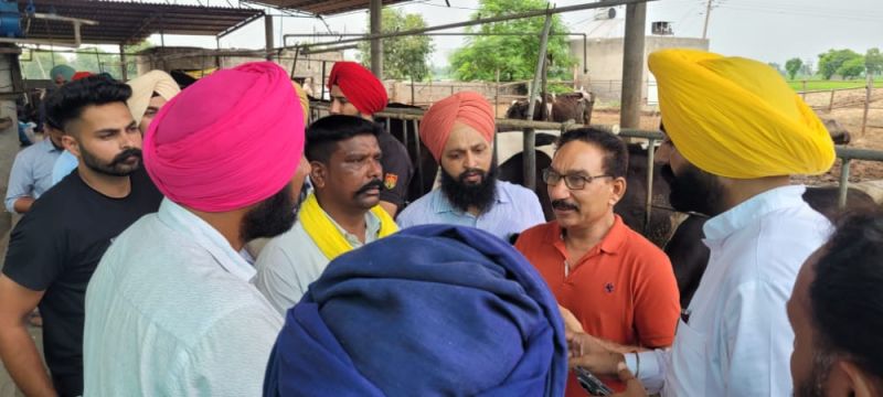 Cabinet Minister visited villages of District Tarn Taran along with animal experts