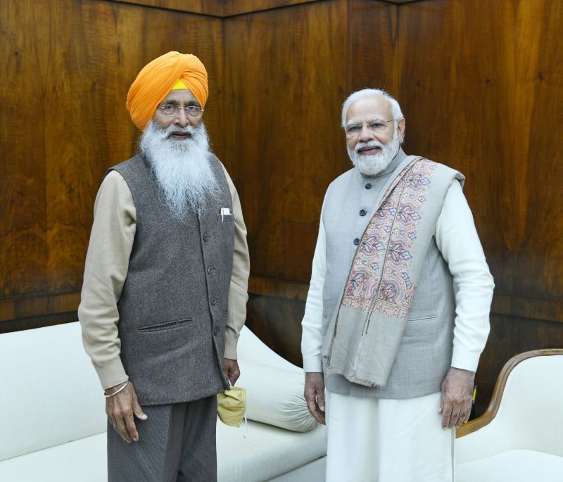 PM Modi Meets Sukhdev Singh Dhindsa