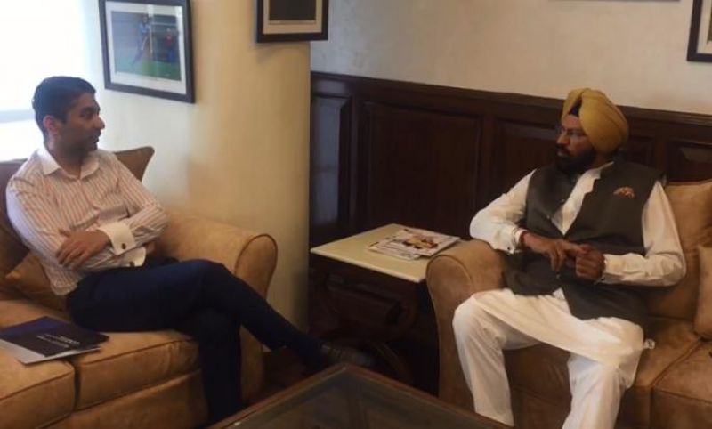 Abhinav Bindra meets Sports Minister Rana Sodhi