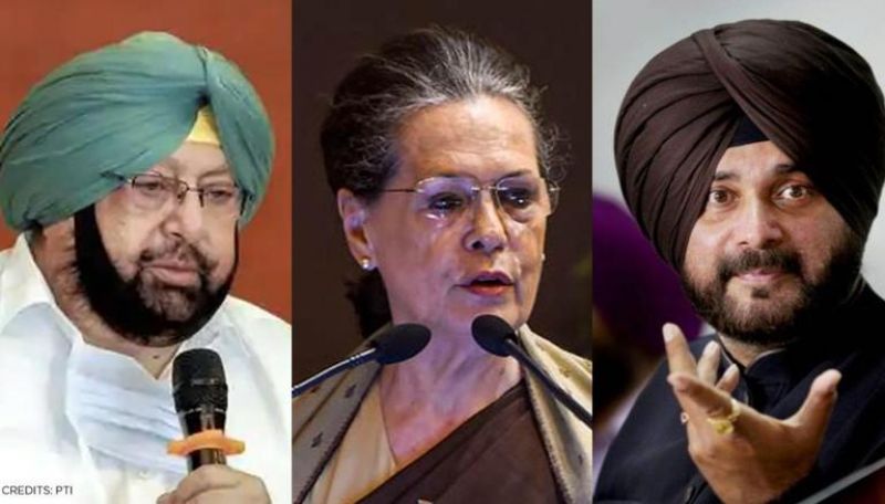 Captain Amarinder Singh, Sonia Gandhi, Navjot Sidhu 
