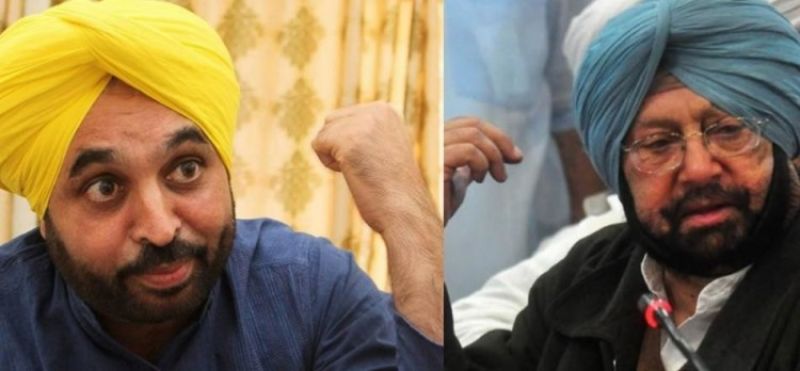 Bhagwant Mann, Captain Amarinder Singh 