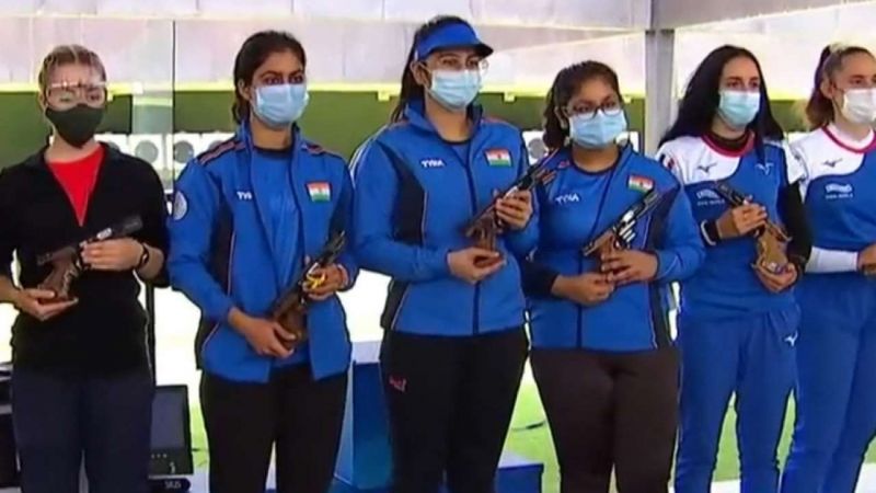 Indian girls won gold in the 25m team event