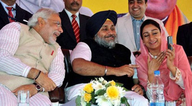 Narendra Modi Sukhbir Badal Harsimrat Badal