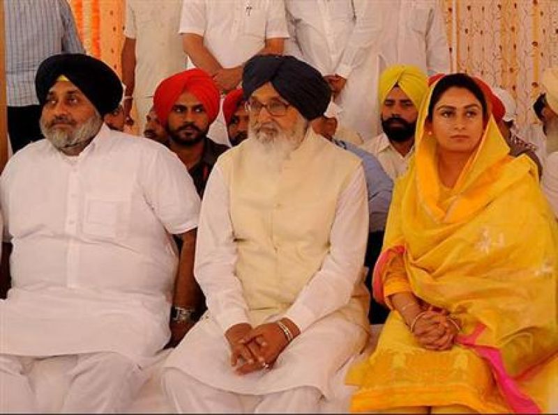 Sukhbir Badal, Parkash Singh Badal, Harsimrat Badal