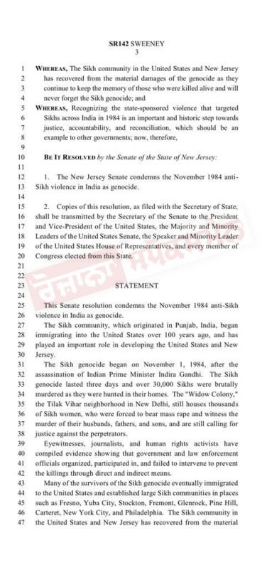 US Senate adopts resolution endorsing 1984 Sikh violence in India as ‘genocide’