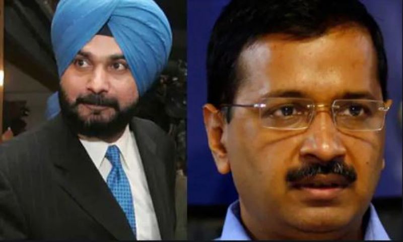 Navjot Sidhu with Kejriwal