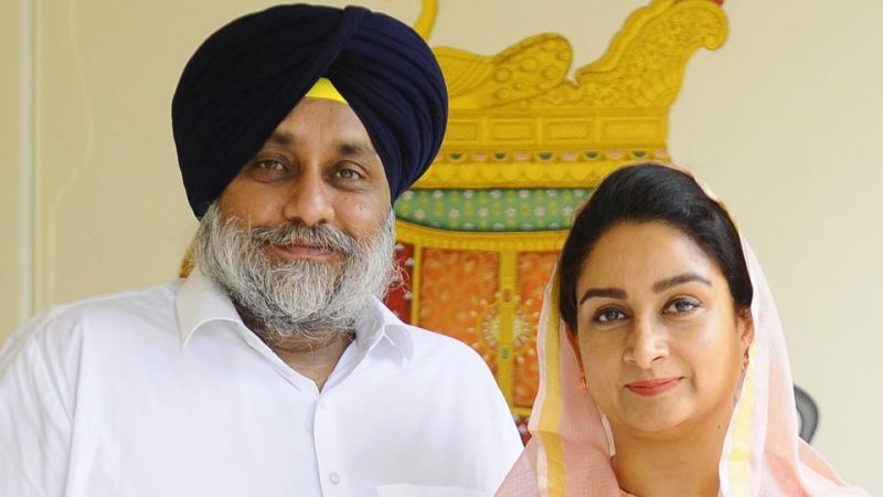 Sukhbir Singh Badal and Harsimrat Kaur Badal 