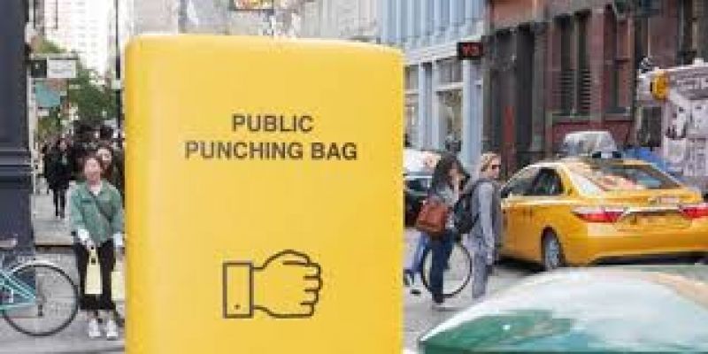 punching bag designed to deal with stress