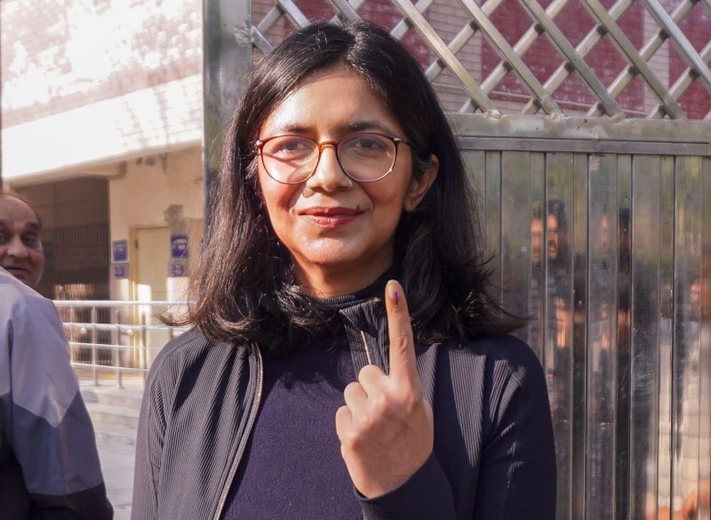 Delhi polls: Swati Maliwal casts vote