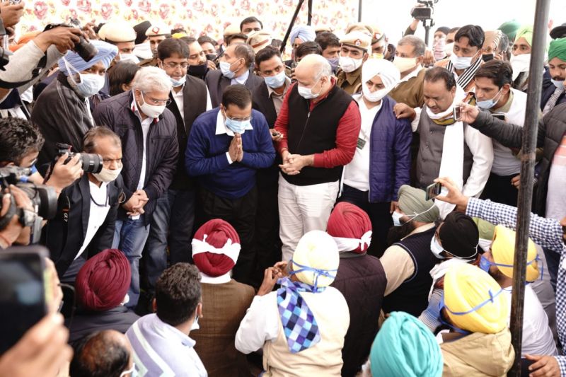 Arvind Kejriwal Visits Singhu Border As Protests Enter 12th Day