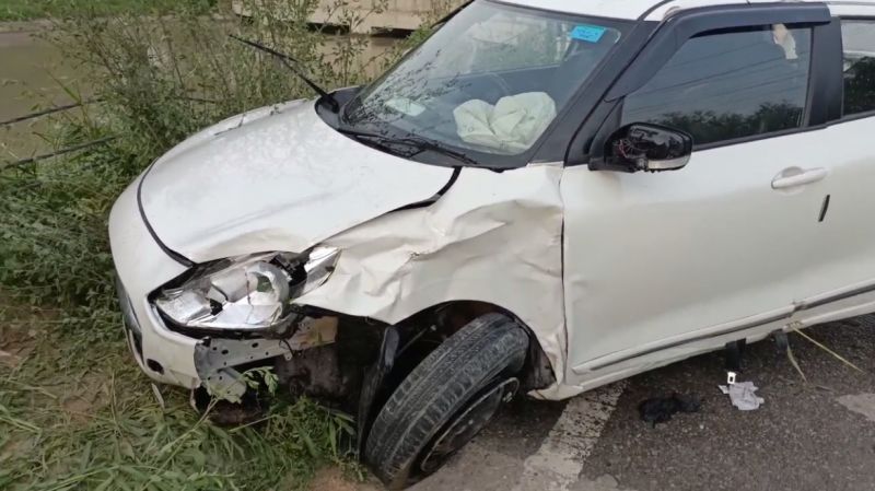 Car fell into a canal