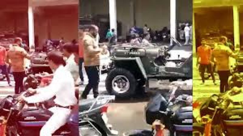 Man sets jeep on fire in rage, video goes viral