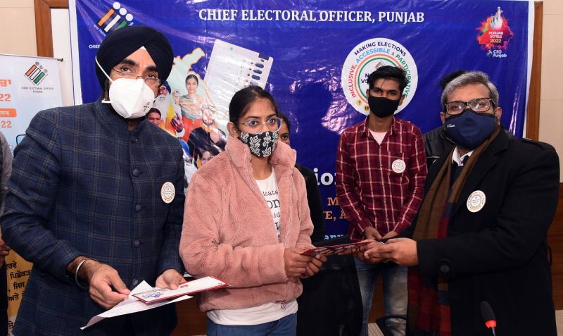 CEO Punjab hands-over Voter ID Cards to new voters