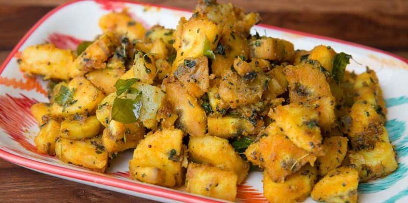 Raw banana dry vegetable