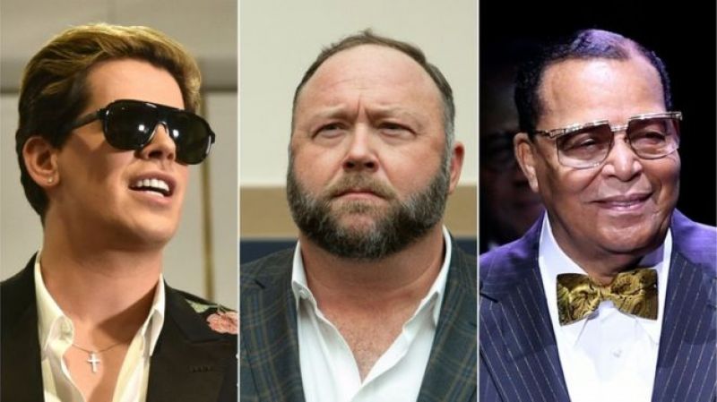 Milo Yiannopoulous, Alex Jones and Louis Farrakhan