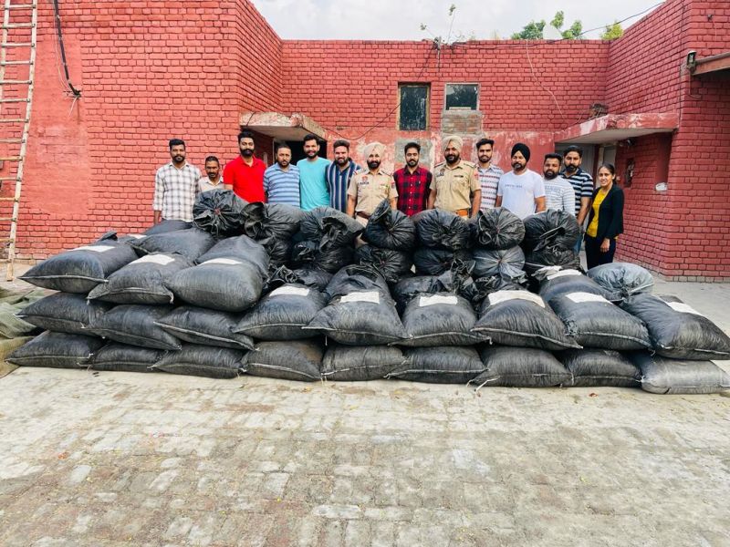 PUNJAB POLICE RECOVERS 18-QUINTALS POPPY HUSK FROM MOGA