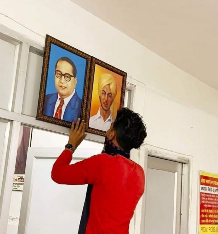 Pictures of Shaheed Bhagat Singh and Dr. B.R. Ambedkar  