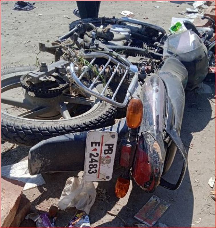 A bus of Punjab Roadways hit a motorcycle in Amritsar