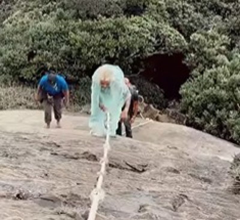 Salute to old man's spirit and courage, 62 year old woman climbs 6000 feet high peak