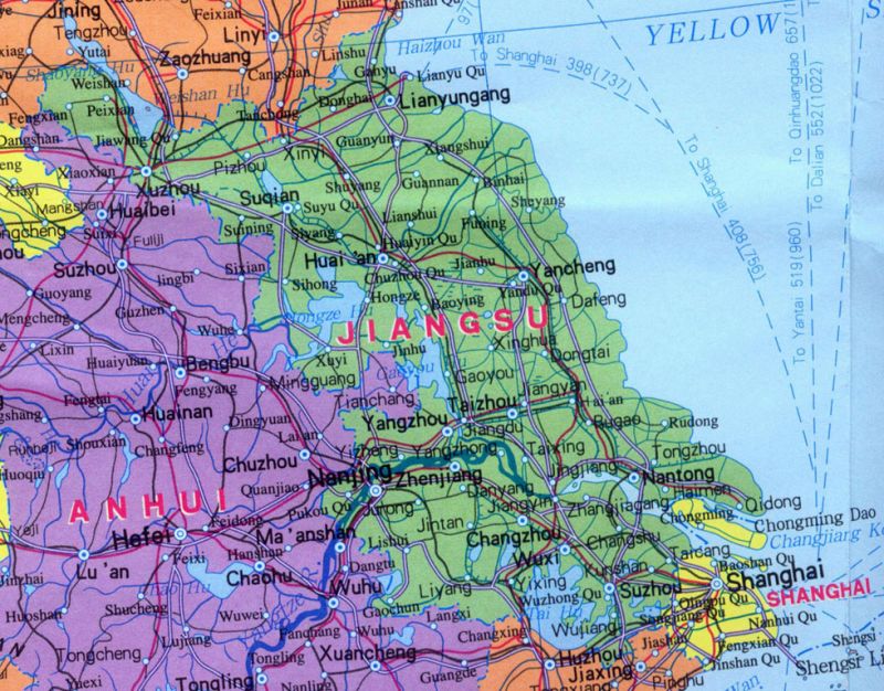 China Jiangsu Map