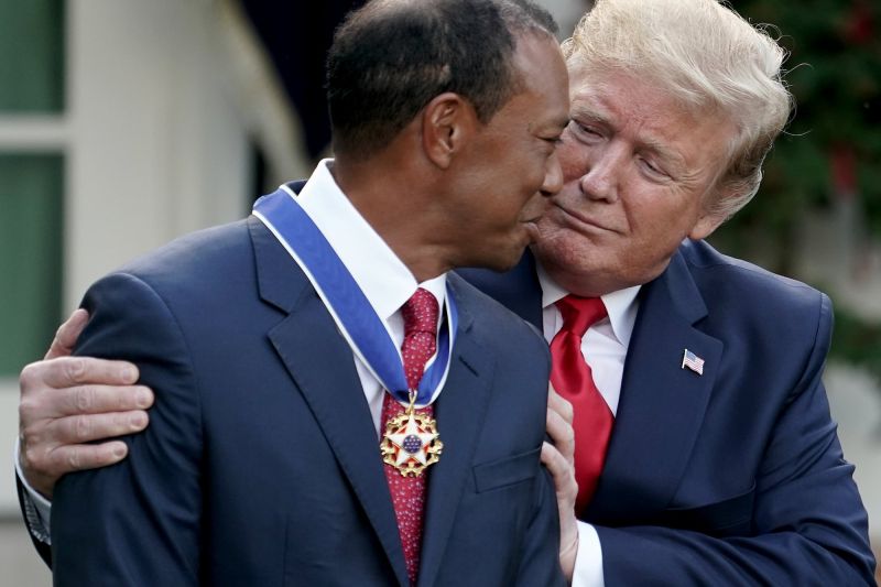 Tiger Woods receives highest civilian award from Donald Trump 