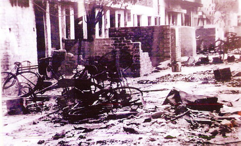 ਅੱਗ ਨਾਲ ਹੋਈ ਤਬਾਹੀ ਦਾ ਦ੍ਰਿਸ਼।