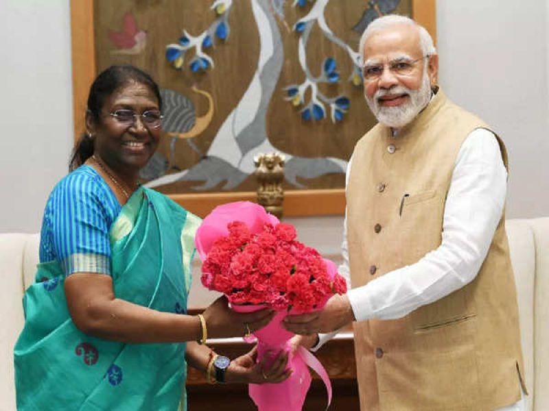 NDA's Presidential candidate Droupadi Murmu and PM Modi
