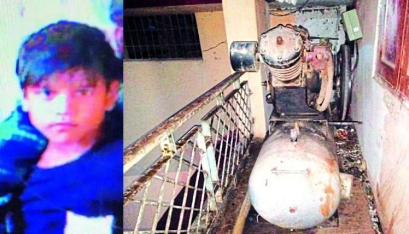 Compressor air in child mouth died in hospital indore
