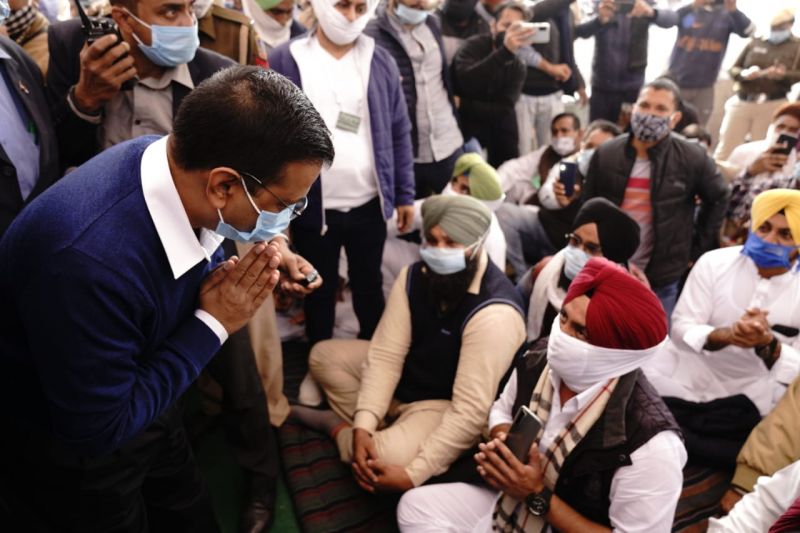 Arvind Kejriwal Visits Singhu Border As Protests Enter 12th Day