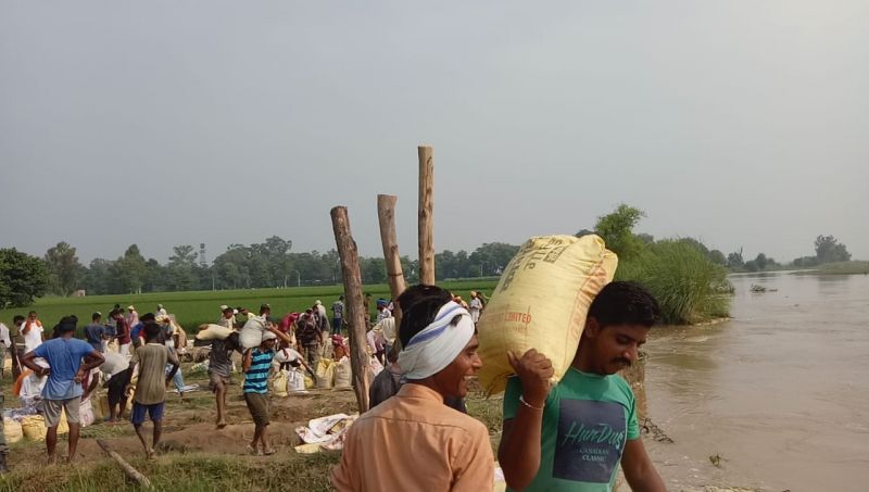 Damage repair work at village Tandivala continues