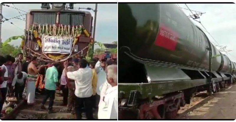 Train carrying water to reach Chennai