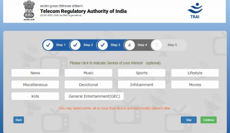 Steps of selecting Channels