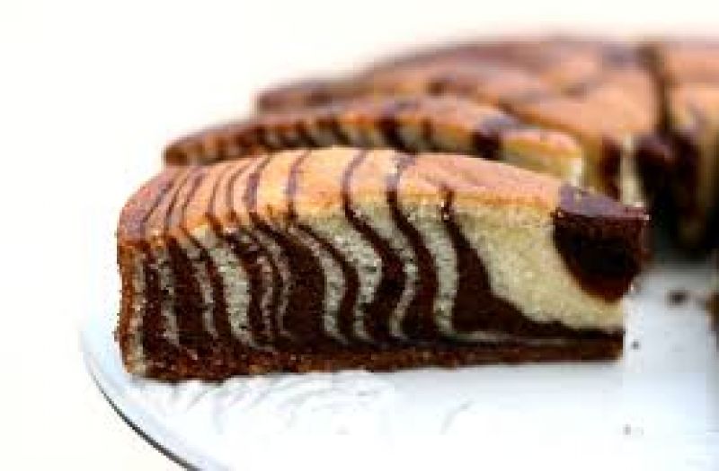 Eggless Zebra Cake